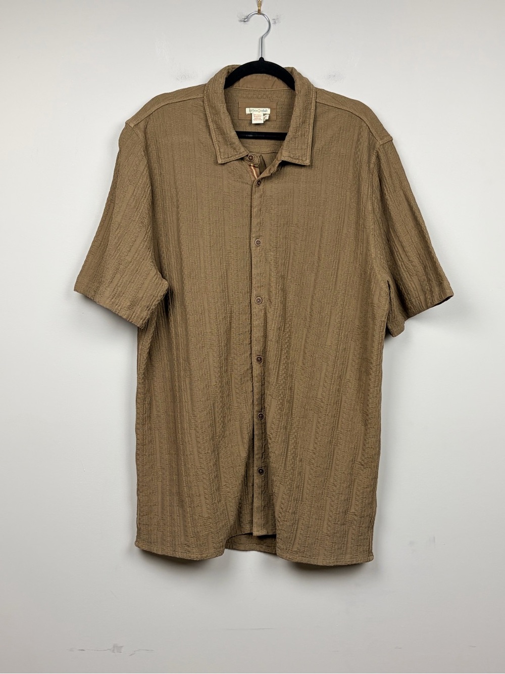 Carbon2Cobalt Dunes Shirt XL Tall Olive Jacquard Textured Cotton Button Up